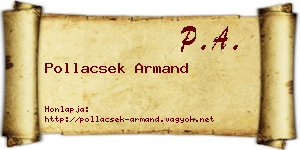 Pollacsek Armand névjegykártya